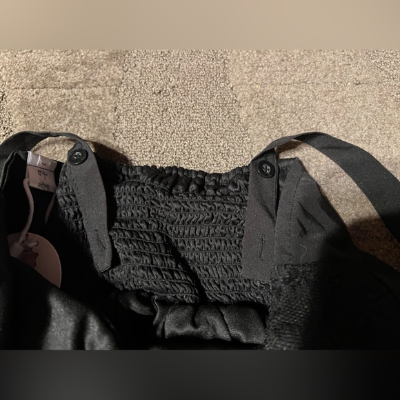 Solid Black Lace Lolita Dress JSK w/ Belt & Brooch Gothic EGL Floral Ruffle TaoB - Picture 7 of 16